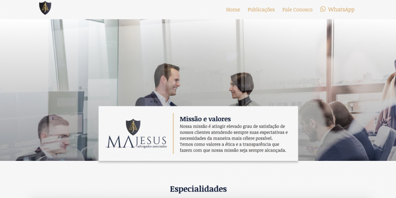 Site Majesus Advogados Associados